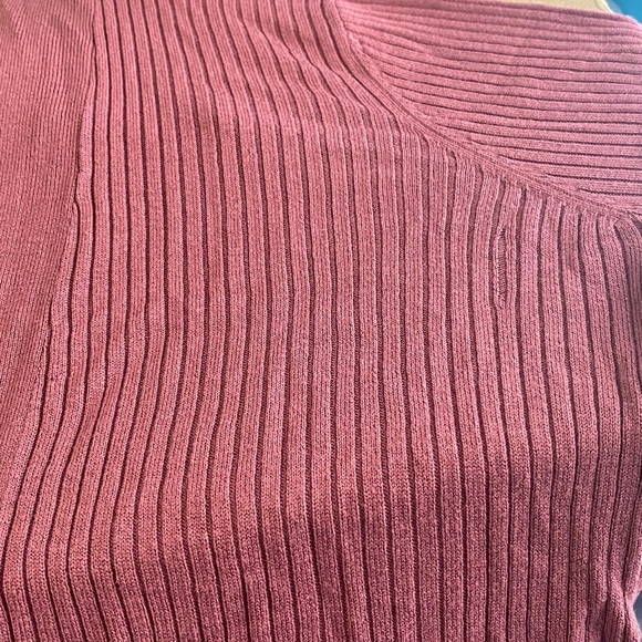 LOFT Ribbed Open Front Cardigan. Size M. Rose colored. Long sleeve. - Picture 13 of 13